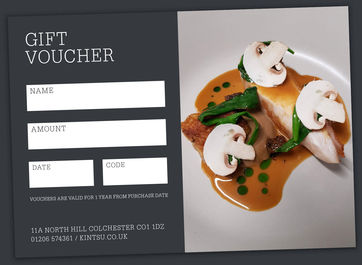 Kintsu Colchester Gift Voucher